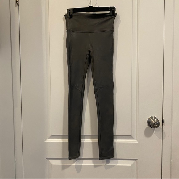 Spanx Faux Leather Leggings in Color Gunmetal - Picture 5 of 6